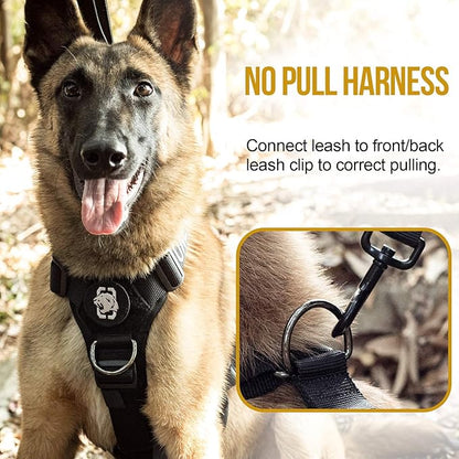 Dog Harness, No Pull Dog Harness, Lightweight Dog Harness Perfect for Walking Hiking All-Day Wear with Small, Medium and Large Dogs(Black,XL)