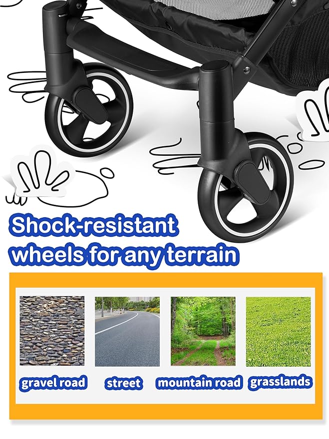 Medium Pet Stroller for Dogs Up to 66lbs 2 in 1 Pet 2 Dogs, 180 ̊ 4 Wheels