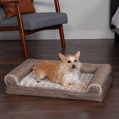 Furhaven Orthopedic Dog Bed for Medium/Small Dogs w/ Removable Bolsters & Washable Cover 35 lbs