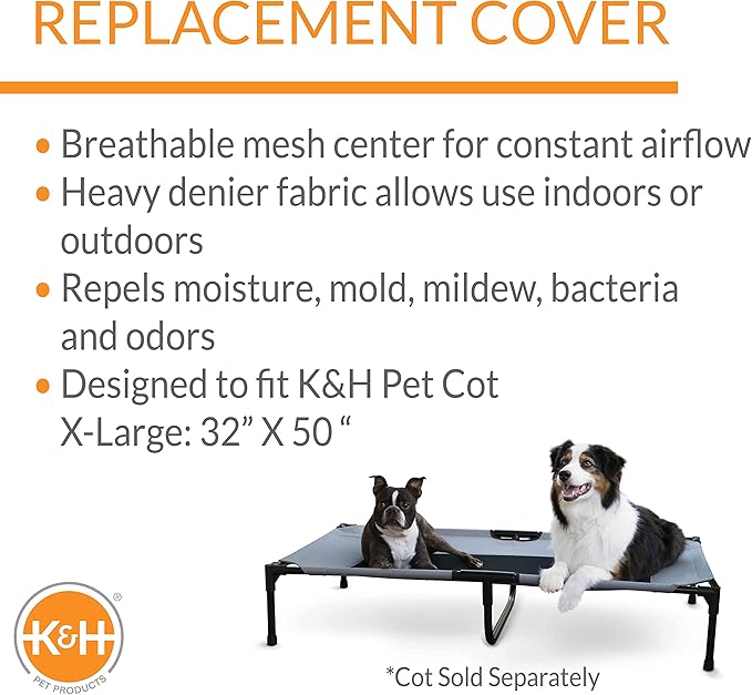 K&H Pet Products Elevated Cooling Outdoor Dog Bed 50 X 32 Inches