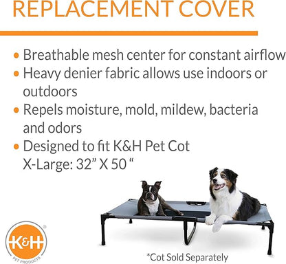 K&H Pet Products Elevated Cooling Outdoor Dog Bed 50 X 32 Inches