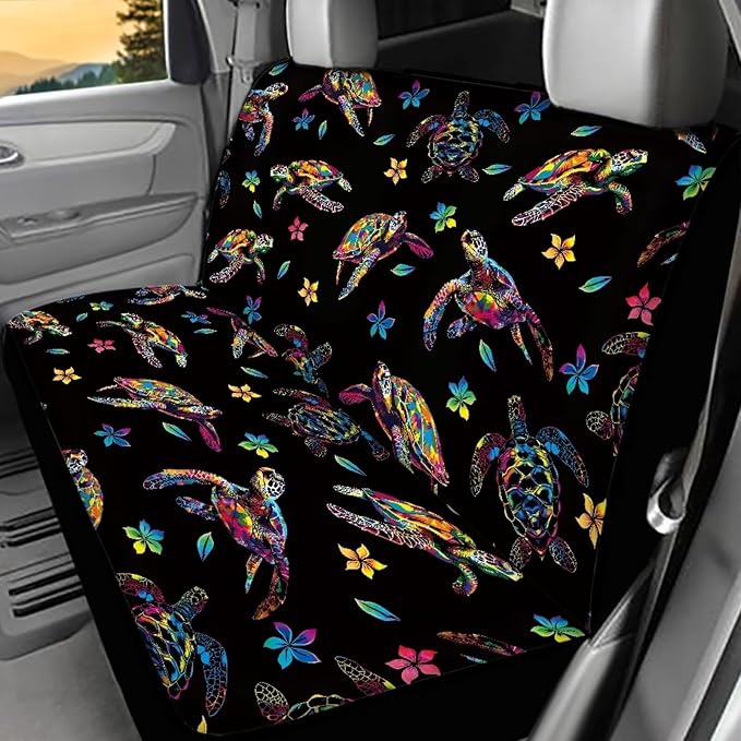 AFPANQZ Sea Turtle Design Car Back Seat Covers Protector Rear Car Seat Cushion Dust and Scratch Proof Universal Fits Car