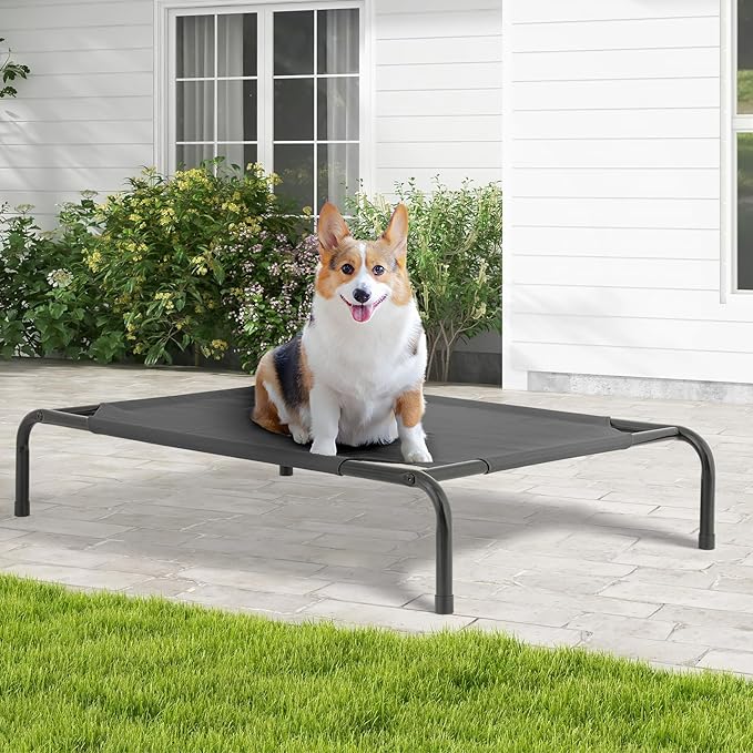 MoNiBloom Elevated Dog Bed Cooling Raised Ped Bed Portable Dog Cot for Camping or Beach 42 Inches