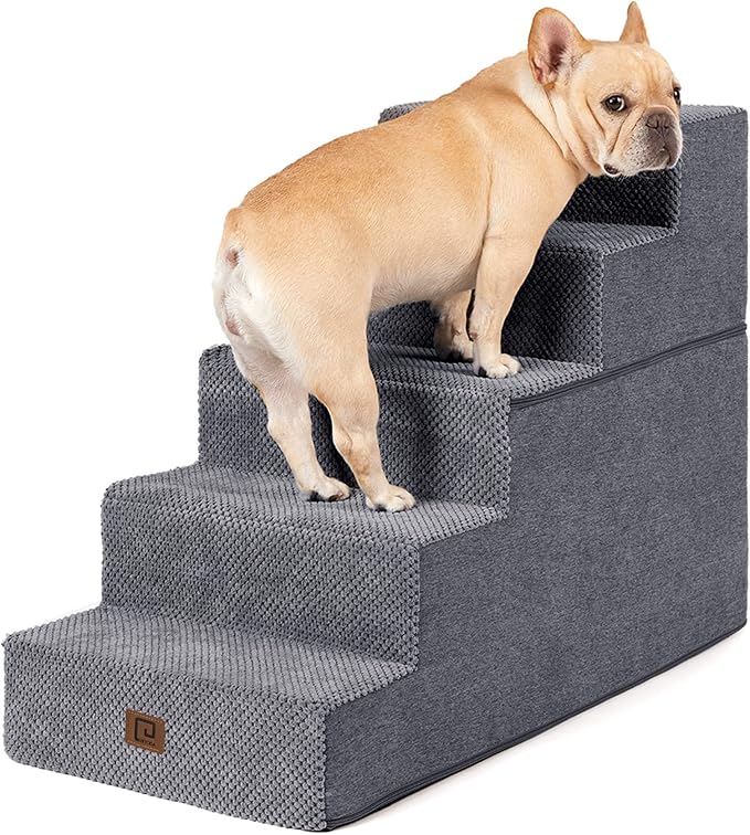 EHEYCIGA Dog Stairs for High Bed 22.5”H 5-Step Dog