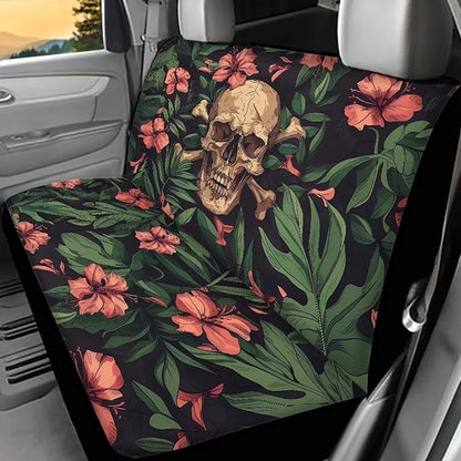 AFPANQZ Tropical Leaves Skull Full Wrap Car Seat