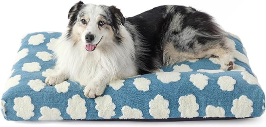 Lesure XLarge Dog Bed-Thick Shredded Chopped Foam Pet Bed Bottom(41'x28', Blue)