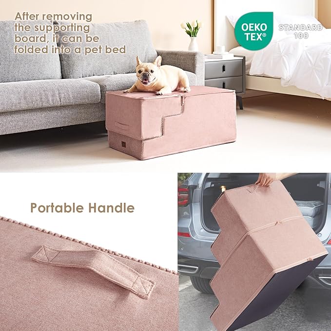 EHEYCIGA Dog Stairs for High Bed 22.5”H 5-Step Dog