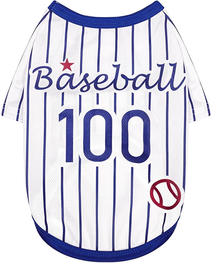 Paiaite Sleek Striped Dog Vest: Sleeveless Baseball-Style Dog Shirt