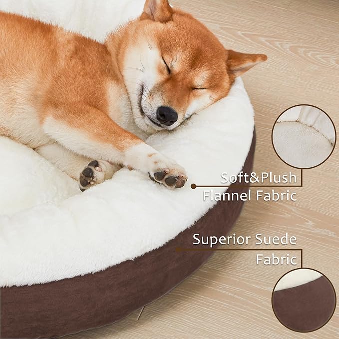 Love's cabin Round Donut Cat and Dog Cushion Bed 30in Pet