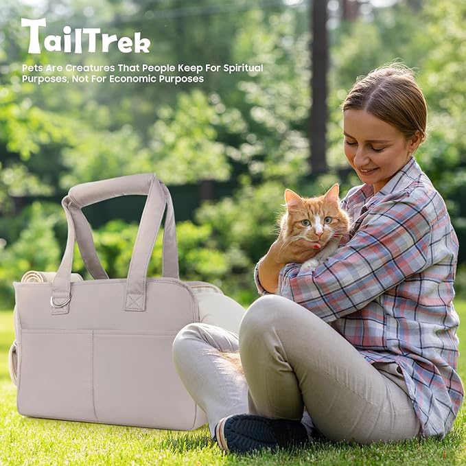 Dog Carrier Airline Approved for Pet, Soft Sided Folding Pet Carrier for Small Medium Cats Puppies up to 15 Lbs, Washable Breathable Puppy Carrie Carrier for Outdoor Travel(Small Grey)