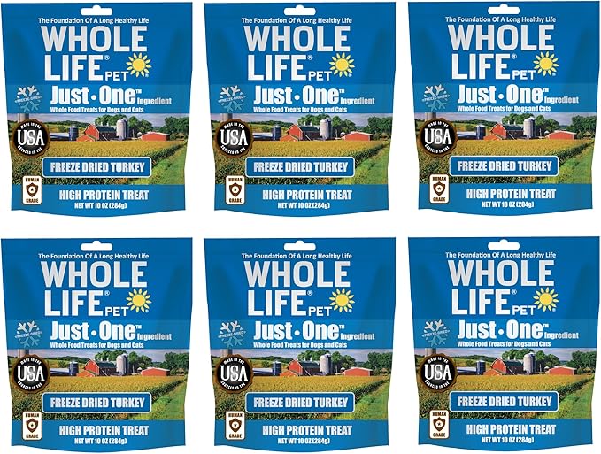 Whole Life Pet Just One Turkey Dog and Cat Value Packs - Human Grade, Freeze Dried, One Ingredient - Protein Rich, Grain Free, Made in The USA