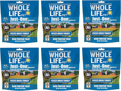 Whole Life Pet Just One Turkey Dog and Cat Value Packs - Human Grade, Freeze Dried, One Ingredient - Protein Rich, Grain Free, Made in The USA