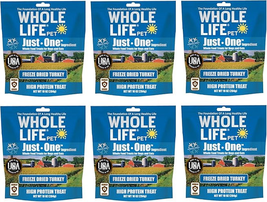 Whole Life Pet Just One Turkey Dog and Cat Value Packs - Human Grade, Freeze Dried, One Ingredient - Protein Rich, Grain Free, Made in The USA