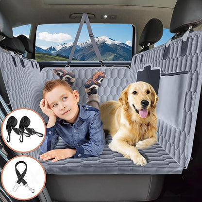 Back Seat Extender for Dogs-Supports 400lb Bottom-Detachable,600D Heavy
