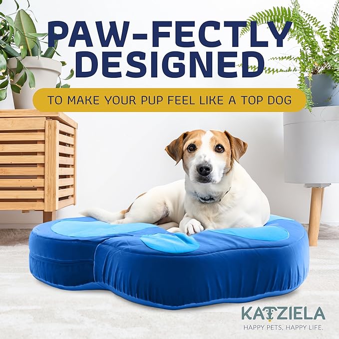 Katziela Purrfect Fluff Paw-Shaped Pet Bed 40" x 40" x 6" Washable