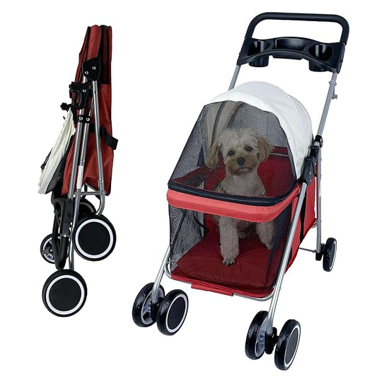 Puppy Small Dog Stroller 33lbs (Red)