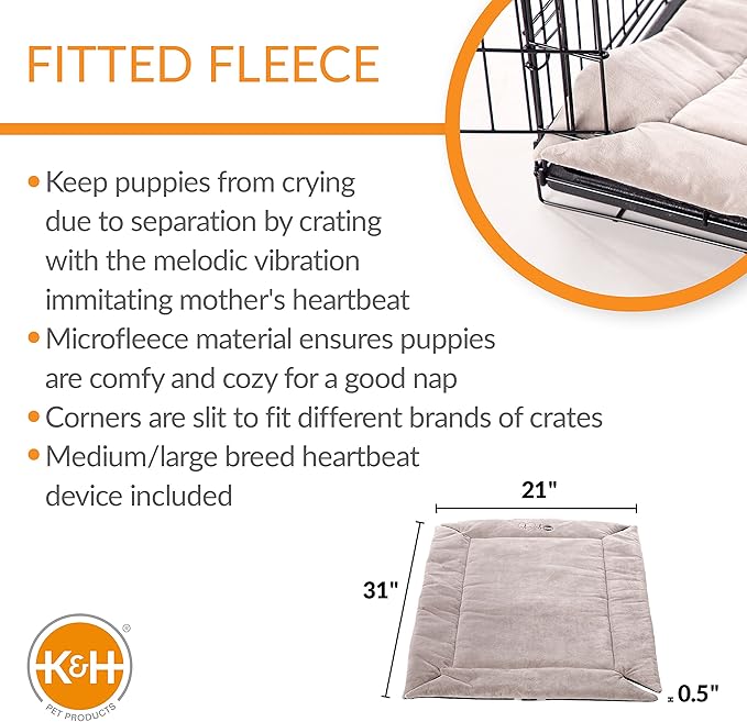 K&H Pet Products Mother’s Heartbeat Puppy Crate Pad for Dogs 21" X 31"