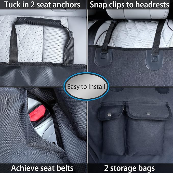 Dog Seat Cover for Back Seat-More Durable Waterproof Backseat Protector