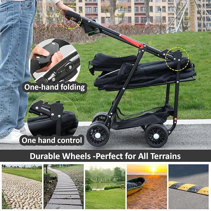 Pet Stroller for Cats/Dogs 4 Wheels 30lbs Small
