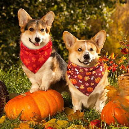Sweetude 50 Pieces Fall Dog Bandanas Bulk Maple (31.5 x 21.7 x 21.7 Inch)