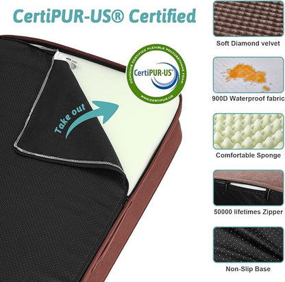 Orthopedic Dog Bed for Dogs Bottom,Brown(M,36" L 27" W 7.5" Th)