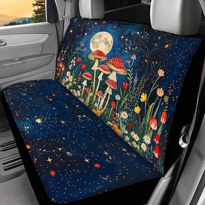 AFPANQZ Moon Mushroom Car Rear Seat Covers Set