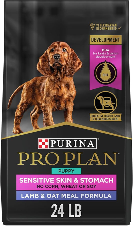 Purina Pro Plan Sensitive Skin and Stomach Puppy Food Lamb and Oat Meal Formula - 24 lb. Bag