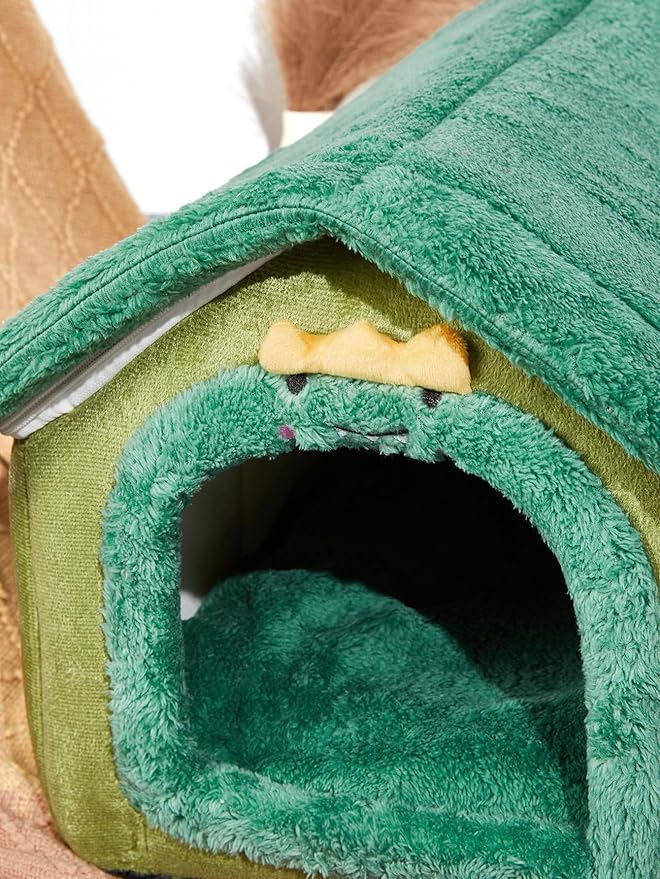 QWINEE Dinosaur Design Cat Dog Bed Pet Tent