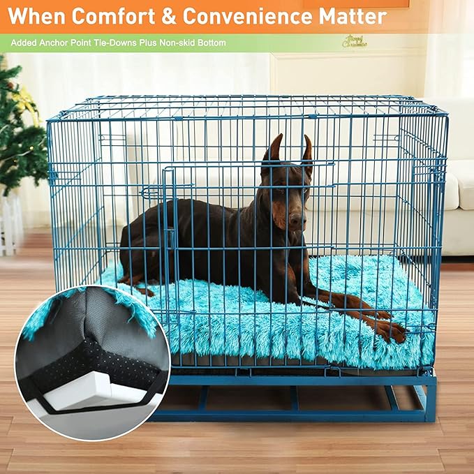KISYYO Dog Beds for Large Dogs Fixable Deluxe Cozy Dog Kennel Beds for Crates Washable Dog Bed 36 x 23 x 3 Inches,