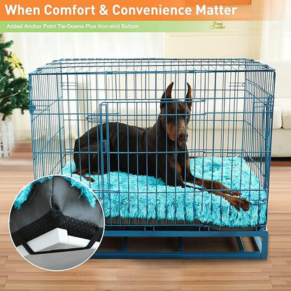KISYYO XXL Dog Bed Deluxe Cozy Plush Fixable Dog Kennel Beds for Crates Washable Dog Bed 48 x 30 x 3 Inches,
