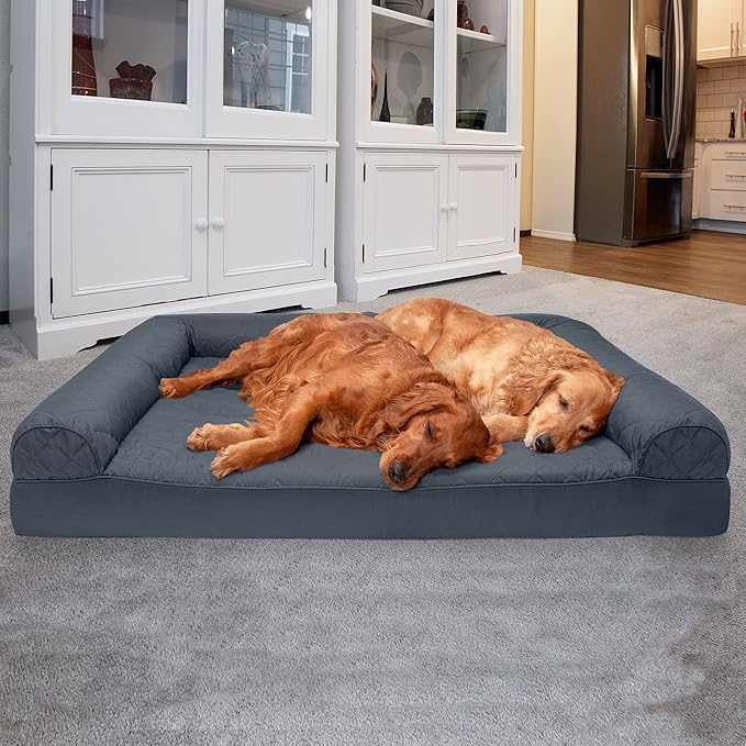Furhaven Orthopedic Dog Bed for Large Dogs w/ Removable Bolsters & Washable Cover 125 lbs