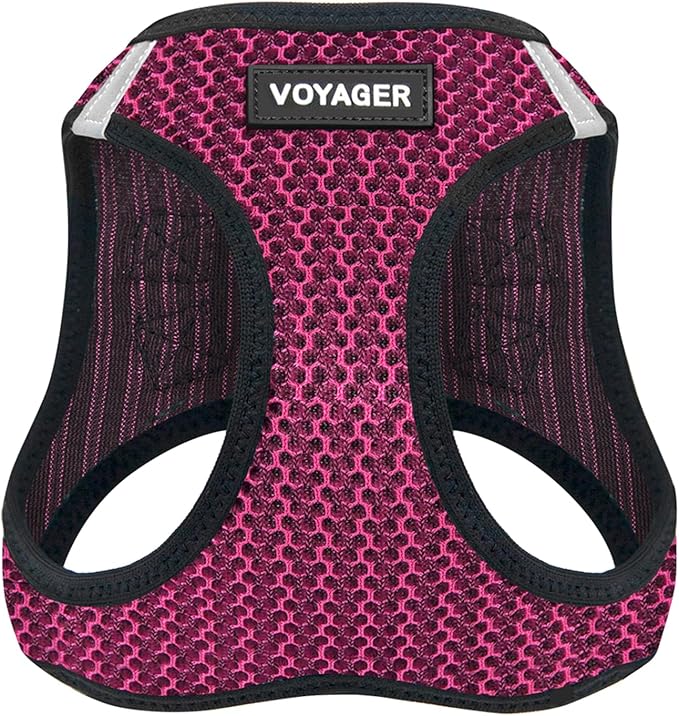 Voyager Step-in Air Dog Harness - All Weather Mesh Step in Vest Harness for Small and Medium Dogs and Cats by Best Pet Supplies - Harness (Fuchsia 2-Tone), S (Chest: 14.5-16")