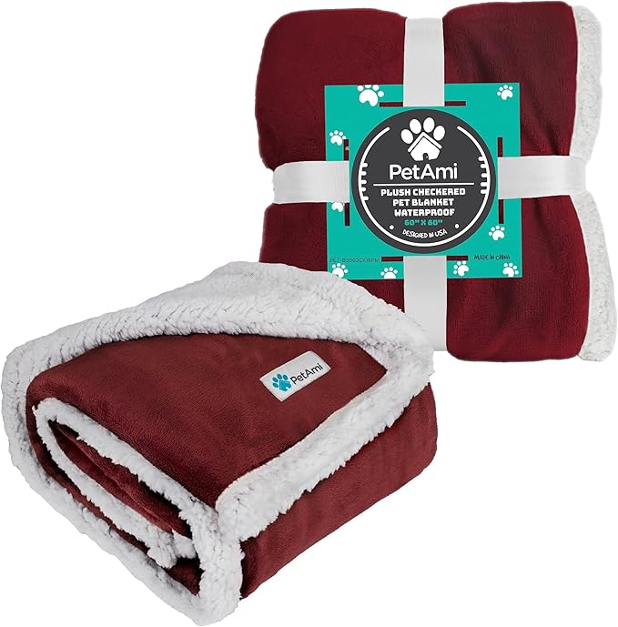 PetAmi Dog Blanket for Medium Large Dogs 40x60 Maroon