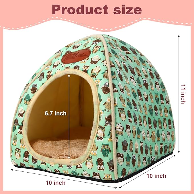 Cozy Guinea Pig Hideout Bed Soft Fleece Material Removable Cushion Washable and Dryer Friendly Perfect Cage Accessories for Rabbits Hamsters Hedgehogs