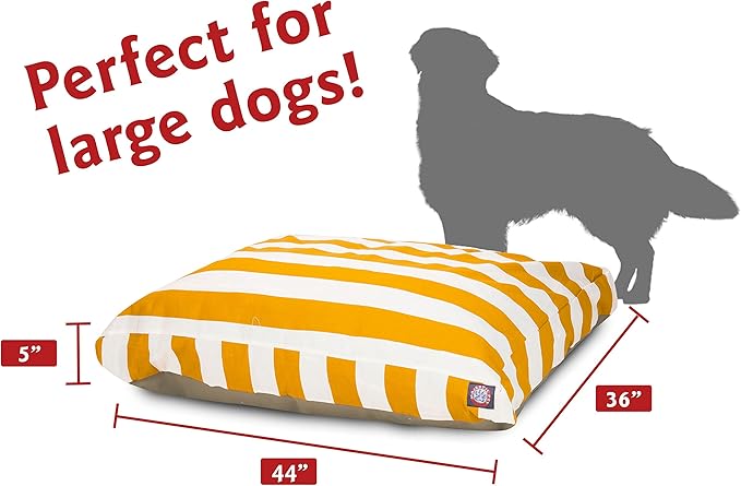 Majestic Pet Rectangle Large Dog Bed Washable – Non Slip Comfy Pet Bed – Dog Crate Bed with Removable Washable Cover – Dog Kennel Bed for Sleeping 44x36x5 Inch