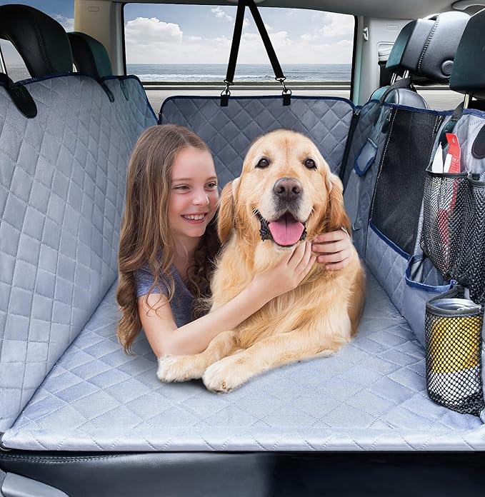 Back Seat Extender for Dogs with Storage