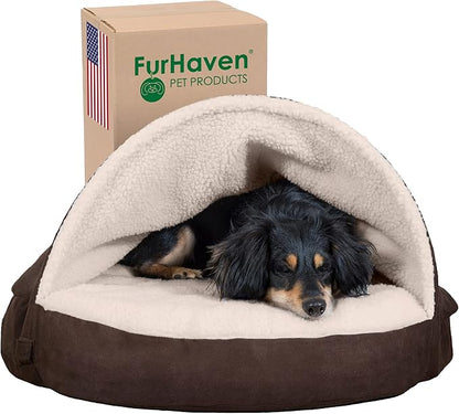 Furhaven 26" Round Cooling Gel Dog Bed for Medium/Small Dogs w/ Removable Washable Cover 30 lbs 26-inch