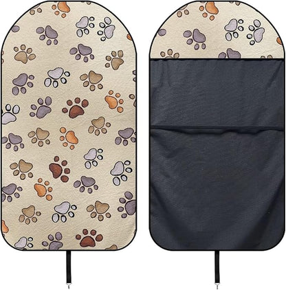 Dog Paw Car Seat Protector Sweat Proof Auto Seat Cover with Non-Slip Backing Waterproof Universal Sport Accessories Fit Athletes Running Hiking Boxing