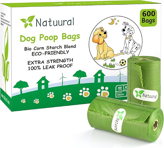 Dog Poop Bags Rolls-600 Counts 40Rolls, Biodegradable 100% Leak