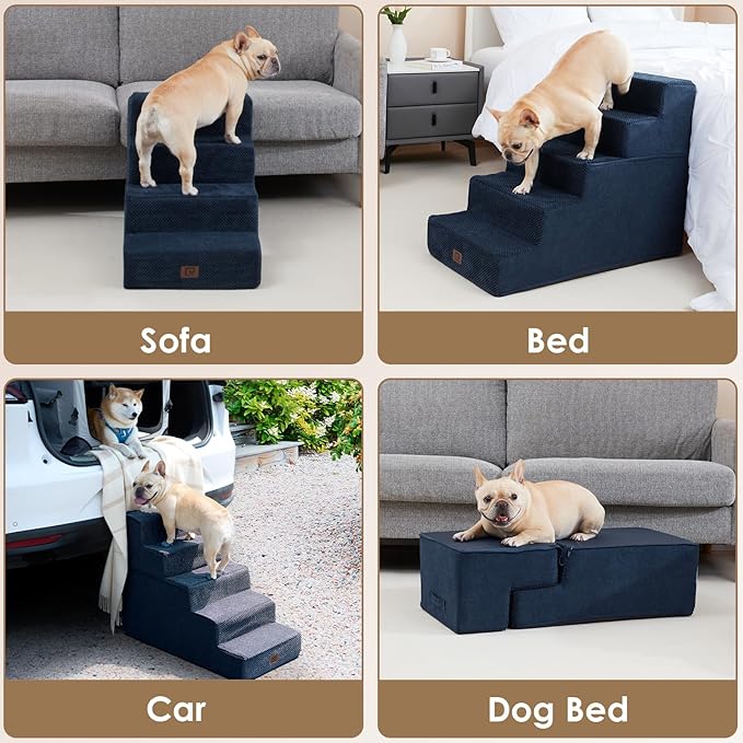EHEYCIGA Dog Stairs for High Bed 22.5”H 5-Step Dog