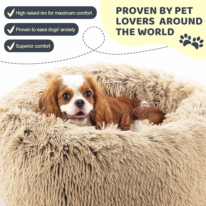 Calming Dog Bed for Small Dogs 20", Shag