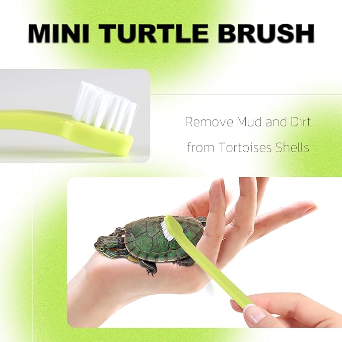 Turtle Brush with Suction Cup, Turtle Tank Accessories, Turtle Shell Cleaning Brush Set, Aquatic Tortoise Tank Supplies Toy Décor