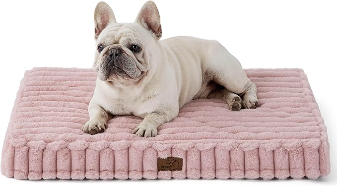 Bedsure Orthopedic Dog Bed for Medium Dogs (30x20, Blush