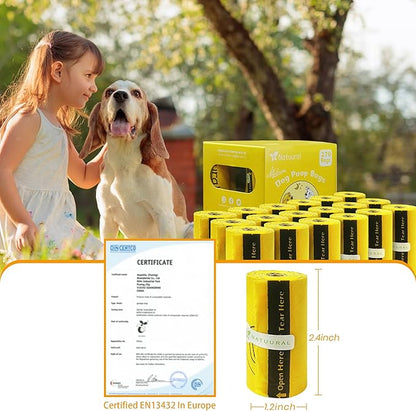 Compostable Dog Poop Bags Bags-270 Count 18 Rolls,