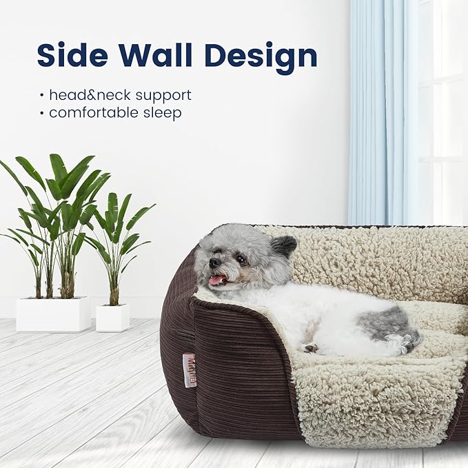 Miguel Washable Dog Bed with Removable Cushion for Medium Small Dogs 25 Inch