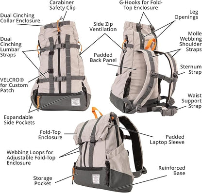 K9 Sport Sack | Dog Carrier Adjustable Backpack (X-Small, Urban 3 - Concrete)