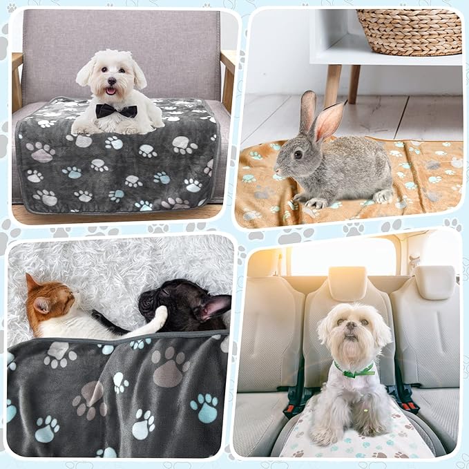 Blankets for Dogs 3 Pack 30" x 20",Cute Paw