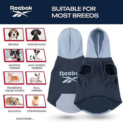 Reebok Dog Hoodie – Fleece Dog Sweater with Leash Hole