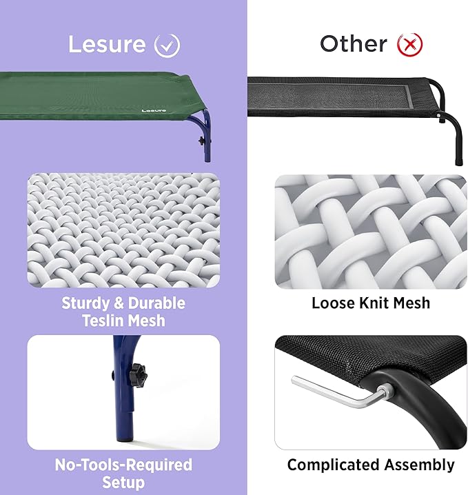 Lesure Elevated Raised Outdoor Dog Bed 41"