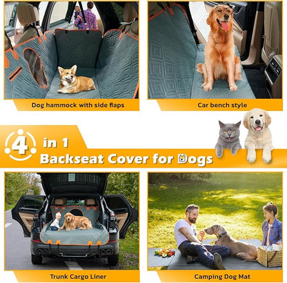 Dog Car Seat Cover for Back Seat 100% Waterproof SUVs,(54" W 56" L,